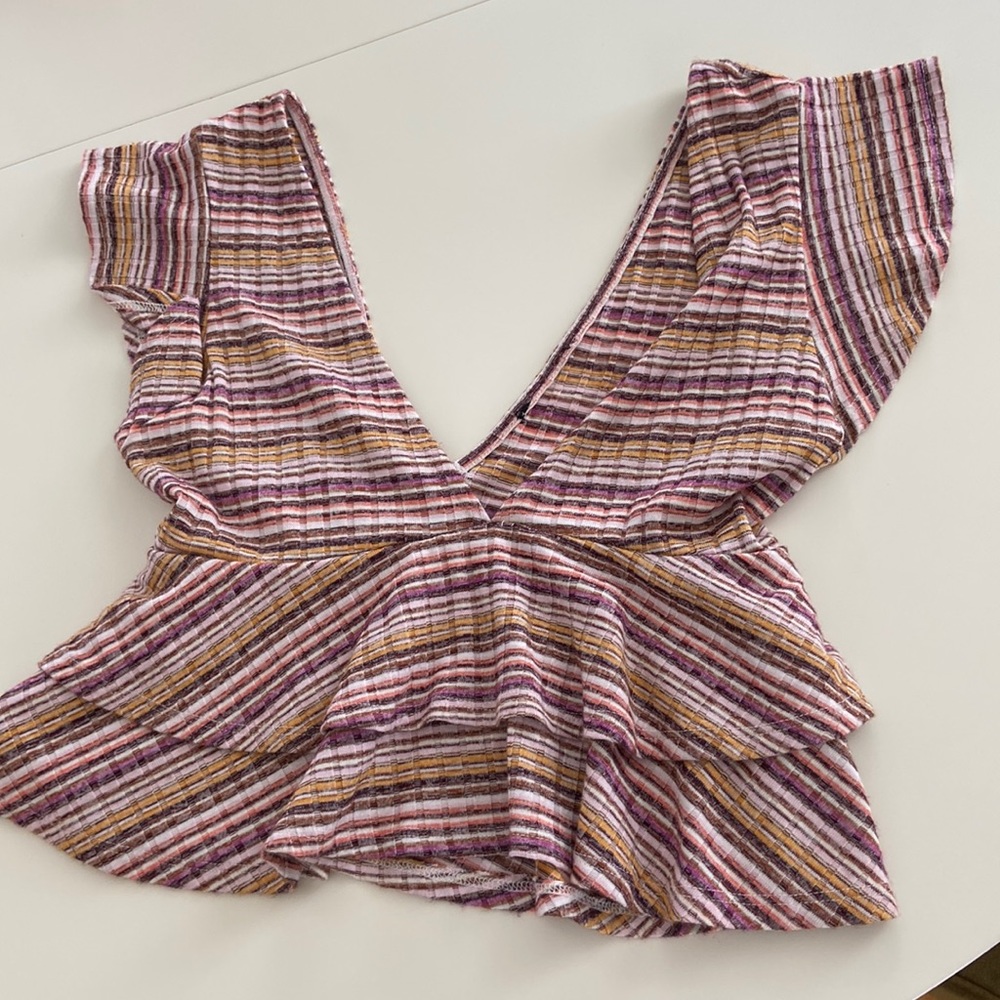 Striped flowy crop top